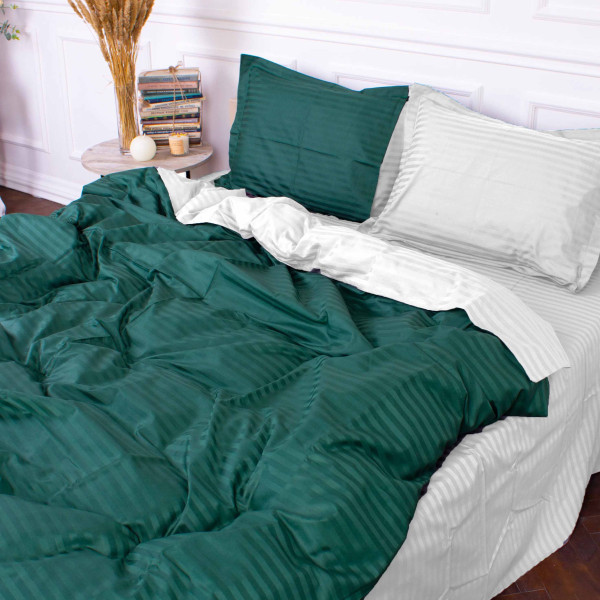 Фото - Комплект постільної білизни MirSon Satin Stripe 30-0017 +30-0001 Arabella 220х240 см King Size (2200005261880)