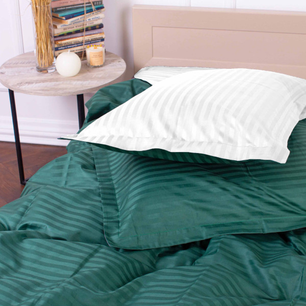 Фото - Комплект постільної білизни MirSon Satin Stripe 30-0017 +30-0001 Arabella 220х240 см King Size (2200005261880)