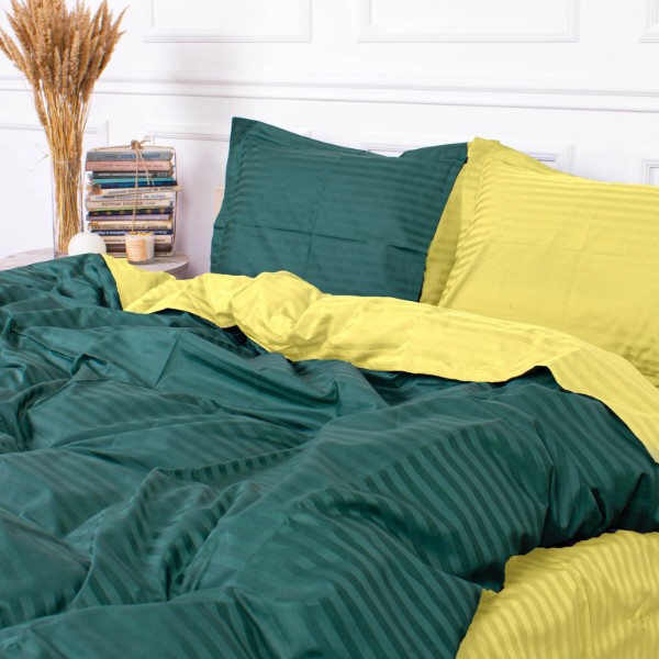 Фото - Комплект постільної білизни MirSon Satin Stripe 30-0017 +30-0003 Kleiton 143х210 см (2200005262061)