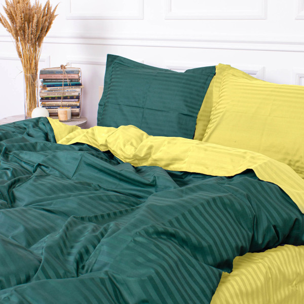 Фото - Комплект постельного белья MirSon Satin Stripe 30-0017 +30-0003 Kleiton 200х220 см (2200005262108)