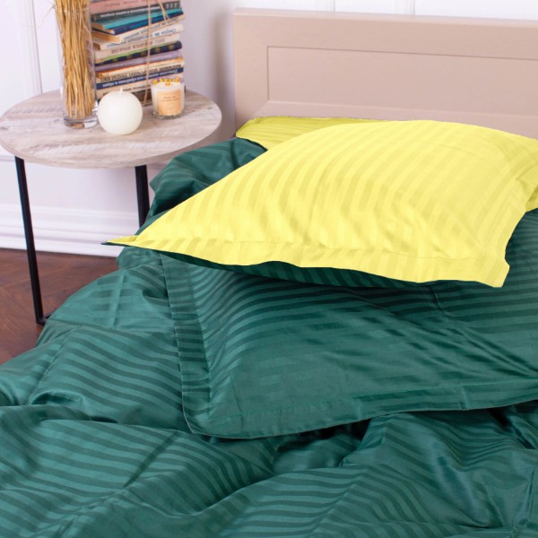 Фото - Комплект постільної білизни MirSon Satin Stripe 30-0017 +30-0003 Kleiton 143х210 см (2200005262061)