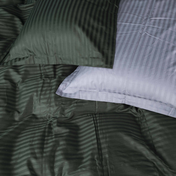 Фото - Комплект постільної білизни MirSon Satin Stripe 30-0017 +30-0012 Galatee 175х210 см (2200005262290)