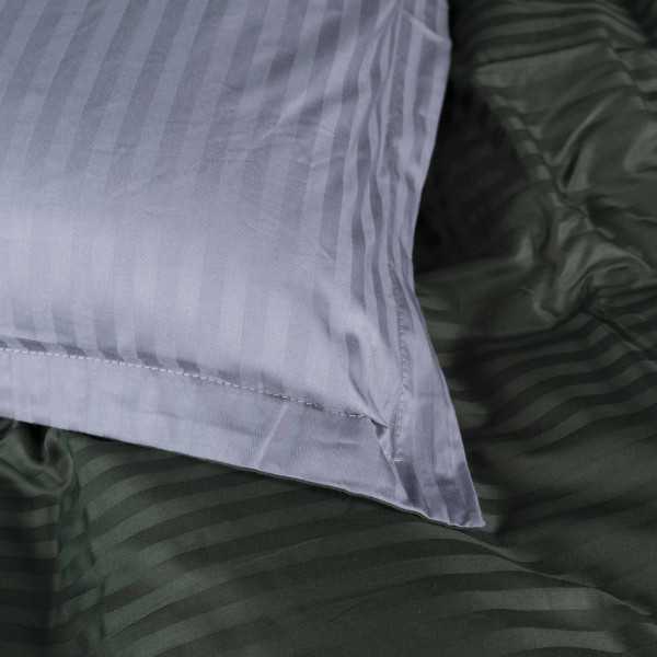Фото - Комплект постільної білизни MirSon Satin Stripe 30-0017 +30-0012 Galatee 175х210 см (2200005262290)