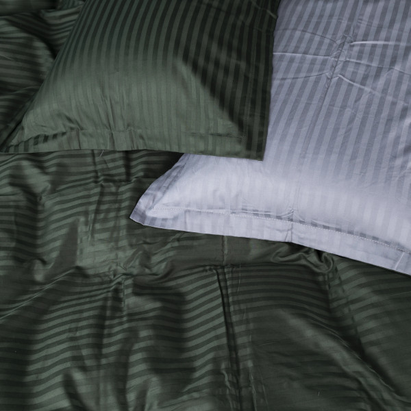 Фото - Комплект постільної білизни MirSon Satin Stripe 30-0017 +30-0012 Galatee 220х240 см King Size (2200005262283)