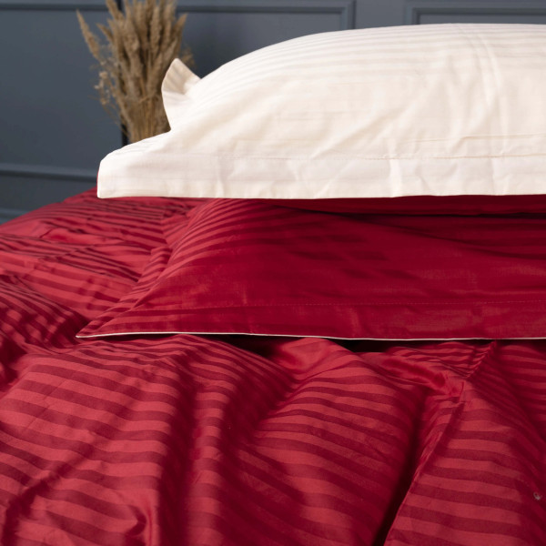Фото - Комплект постільної білизни MirSon Satin Stripe 30-0018 +30-0004 Jenadi 200х220 см (2200005262702)