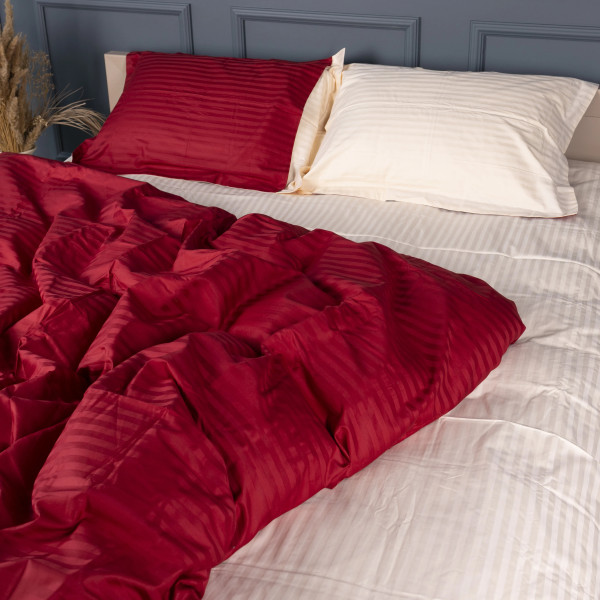 Фото - Комплект постельного белья MirSon Satin Stripe 30-0018 +30-0004 Jenadi 220х240 см King Size (2200005262689)