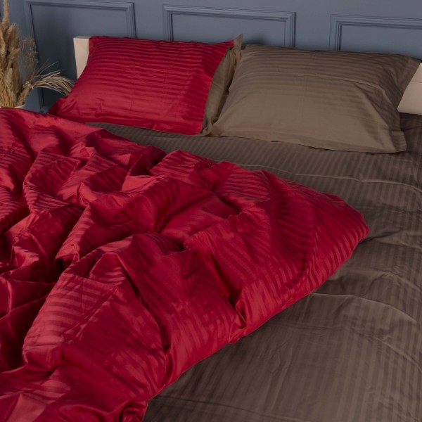 Фото - Комплект постільної білизни MirSon Satin Stripe 30-0018 +30-0006 Brendon 143х210 см (2200005262917)