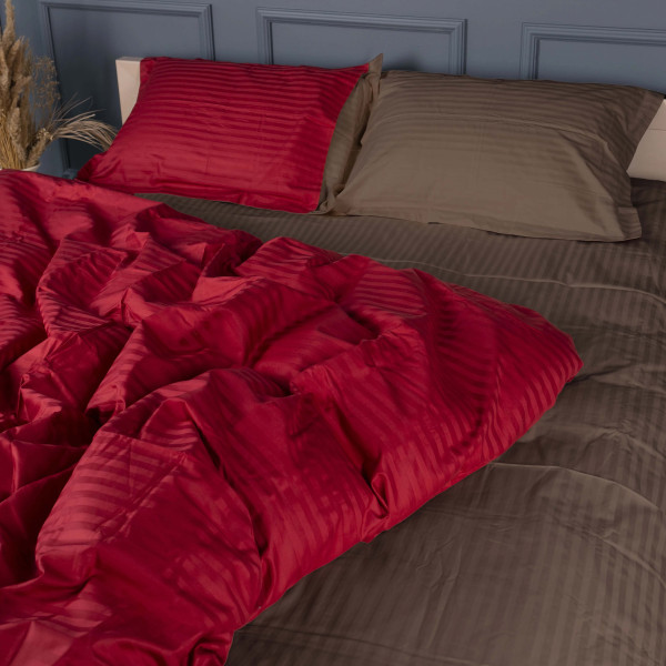 Фото - Комплект постільної білизни MirSon Satin Stripe 30-0018 +30-0006 Brendon 175х210 см (2200005262894)