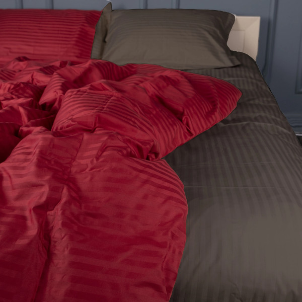 Фото - Комплект постельного белья MirSon Satin Stripe 30-0018 +30-0006 Brendon 220х240 см King Size (2200005262887)