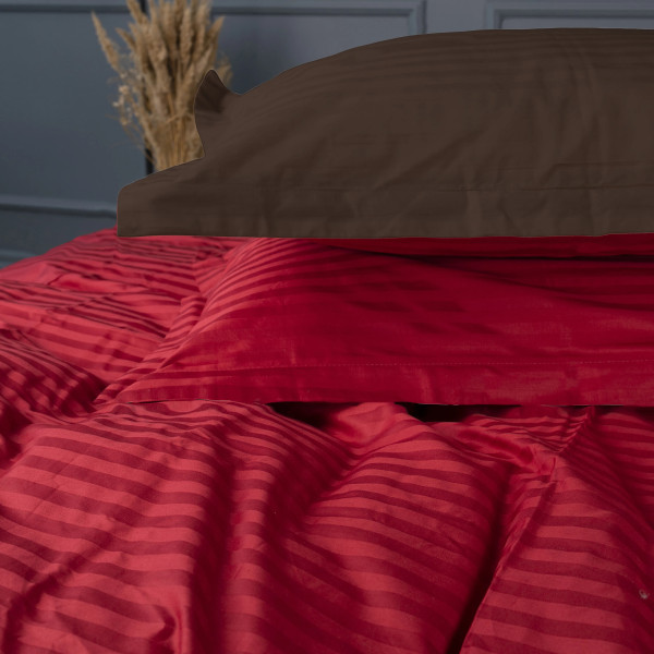 Фото - Комплект постельного белья MirSon Satin Stripe 30-0018 +30-0006 Brendon 220х240 см King Size (2200005262887)