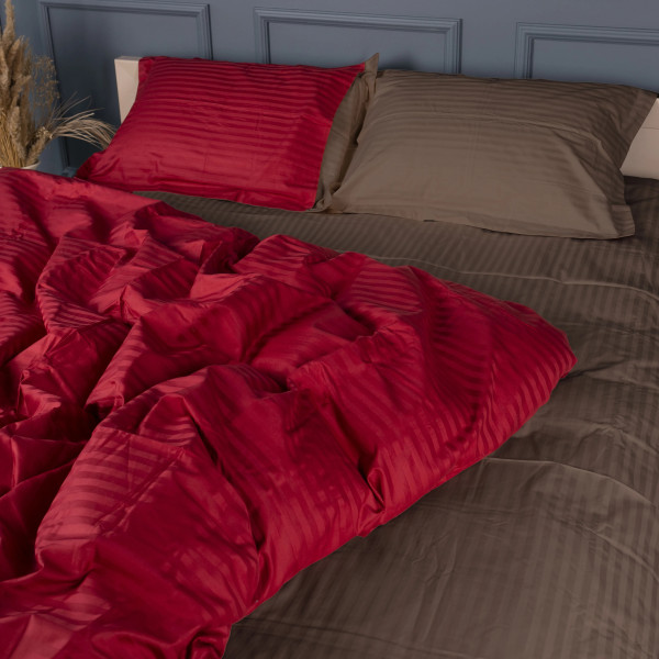 Фото - Комплект постельного белья MirSon Satin Stripe 30-0018 +30-0006 Brendon 220х240 см King Size (2200005262887)