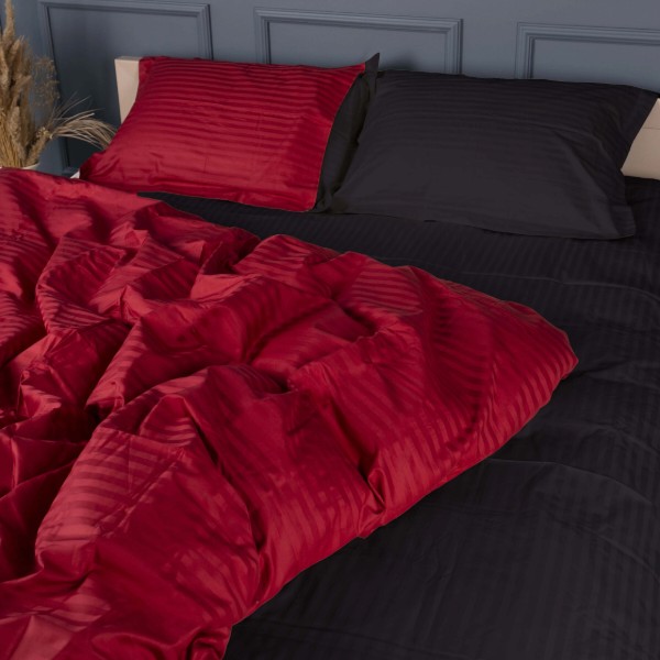 Фото - Комплект постільної білизни MirSon Satin Stripe 30-0018 +30-0021 Ferit 175х210 см (2200005263495)