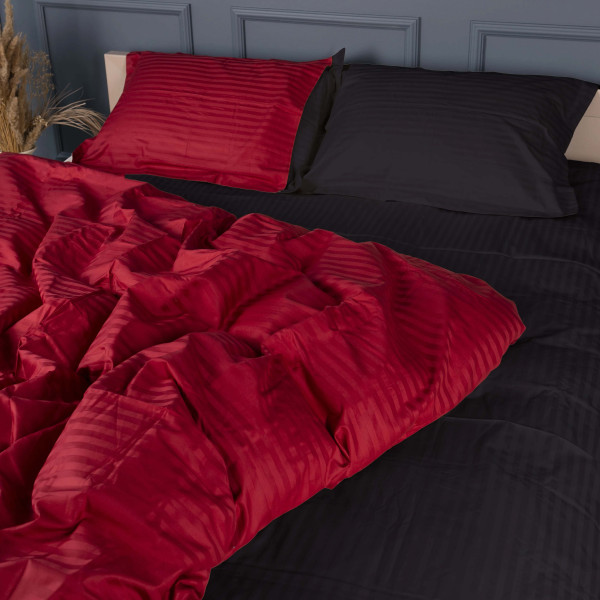 Фото - Комплект постільної білизни MirSon Satin Stripe 30-0018 +30-0021 Ferit 200х220 см (2200005263501)