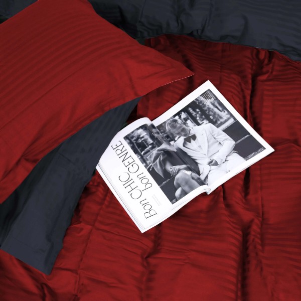 Фото - Комплект постільної білизни MirSon Satin Stripe 30-0018 +30-0021 Ferit 175х210 см (2200005263495)