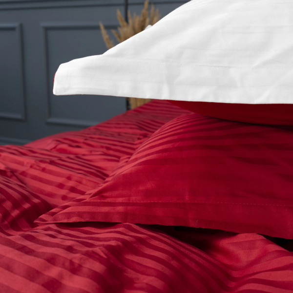 Фото - Комплект постільної білизни MirSon Satin Stripe 30-0018 +30-0001 Feinarina 220х240 см King Size (2200005263686)