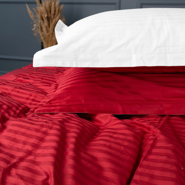 Фото - Комплект постільної білизни MirSon Satin Stripe 30-0018 +30-0001 Feinarina 220х240 см King Size (2200005263686)