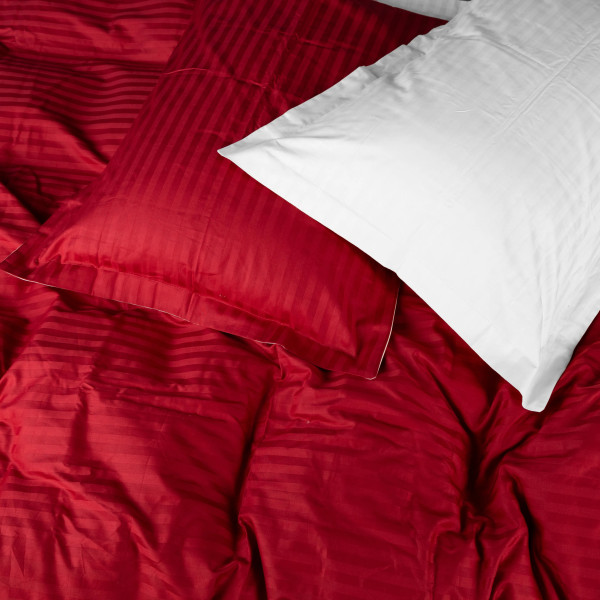 Фото - Комплект постільної білизни MirSon Satin Stripe 30-0018 +30-0001 Feinarina 220х240 см King Size (2200005263686)