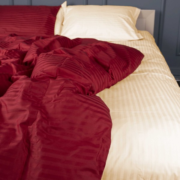Фото - Комплект постільної білизни MirSon Satin Stripe 30-0018 +30-0002 Karimi 143х210 см (2200005263860)