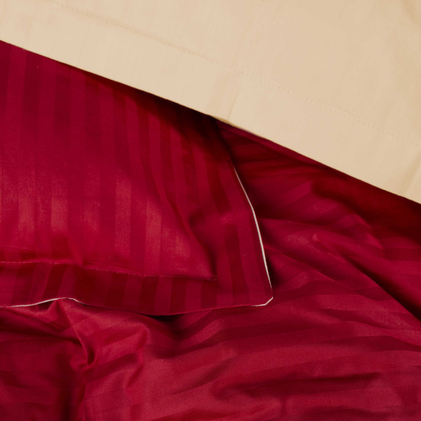 Фото - Комплект постільної білизни MirSon Satin Stripe 30-0018 +30-0002 Karimi 200х220 см (2200005263907)