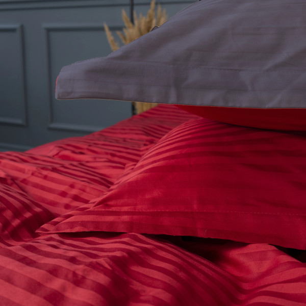 Фото - Комплект постільної білизни MirSon Satin Stripe 30-0018 +30-0012 Jeren 220х240 см King Size (2200005264089)