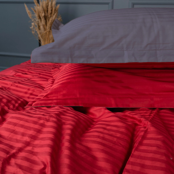 Фото - Комплект постільної білизни MirSon Satin Stripe 30-0018 +30-0012 Jeren 220х240 см King Size (2200005264089)