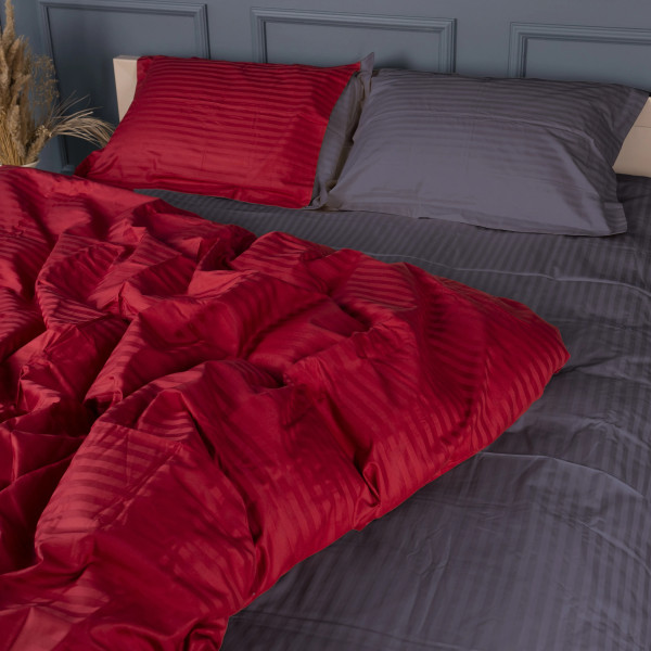 Фото - Комплект постільної білизни MirSon Satin Stripe 30-0018 +30-0012 Jeren 220х240 см King Size (2200005264089)