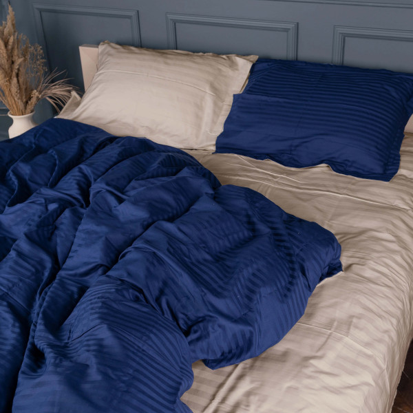Фото - Комплект постільної білизни MirSon Satin Stripe 30-0020 +30-0004 Danelli 200х220 см (2200005264904)