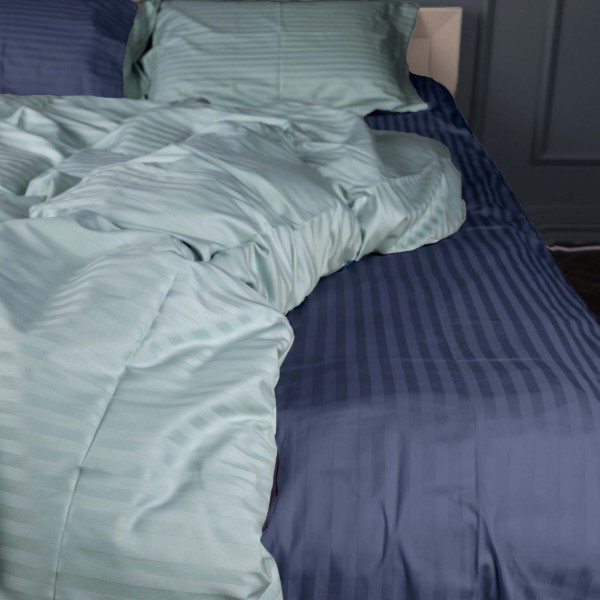 Фото - Комплект постільної білизни MirSon Satin Stripe 30-0020 +30-0015 Arabaji 175х210 см (2200005265291)