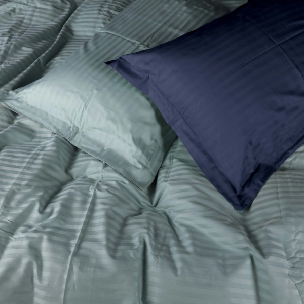Фото - Комплект постільної білизни MirSon Satin Stripe 30-0020 +30-0015 Arabaji 175х210 см (2200005265291)