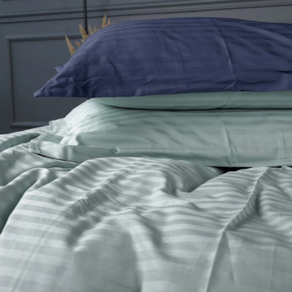 Фото - Комплект постільної білизни MirSon Satin Stripe 30-0020 +30-0015 Arabaji 143х210 см (2200005265314)