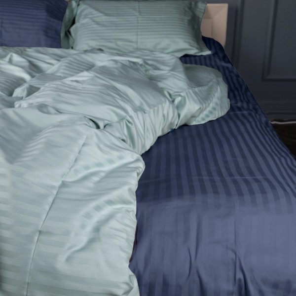 Фото - Комплект постельного белья MirSon Satin Stripe 30-0020 +30-0015 Arabaji 220х240 см King Size (2200005265284)