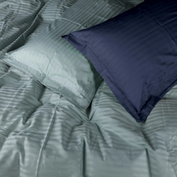 Фото - Комплект постельного белья MirSon Satin Stripe 30-0020 +30-0015 Arabaji 220х240 см King Size (2200005265284)