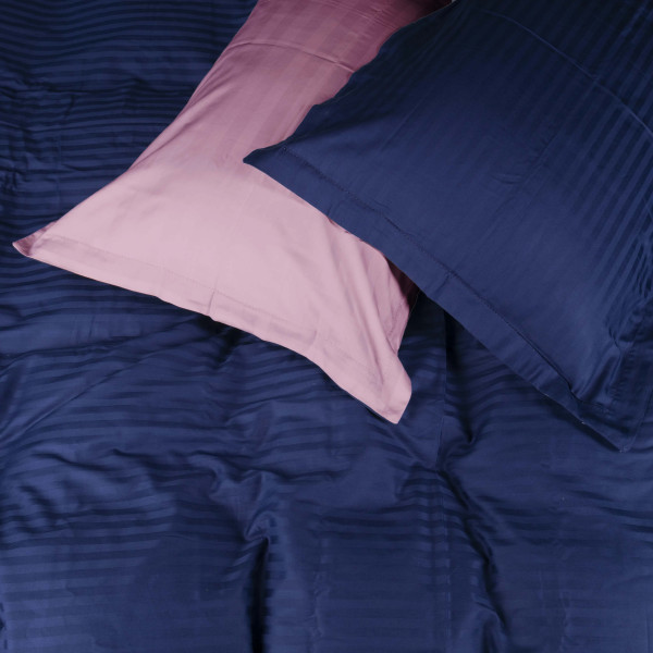 Фото - Комплект постільної білизни MirSon Satin Stripe 30-0020 +30-0007 Edarin 200х220 см (2200005265703)