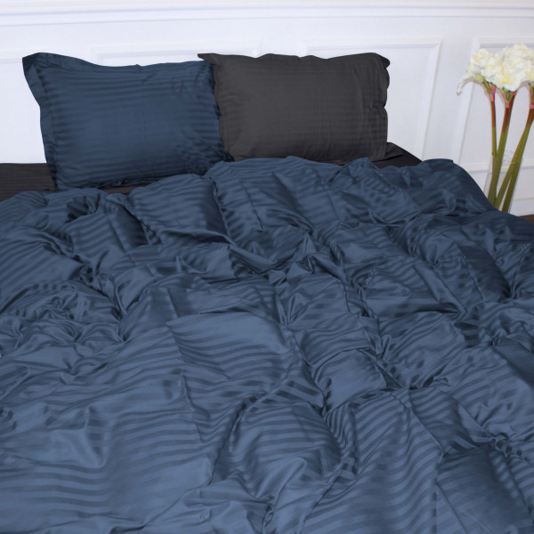 Фото - Комплект постільної білизни MirSon Satin Stripe 30-0020 +30-0012 Ennayard 200х220 см (2200005266106)