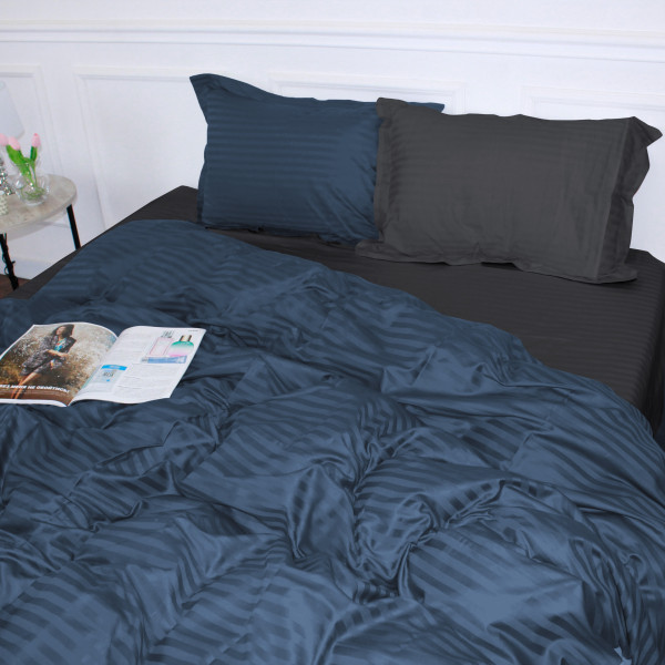 Фото - Комплект постільної білизни MirSon Satin Stripe 30-0020 +30-0012 Ennayard 220х240 см King Size (2200005266083)