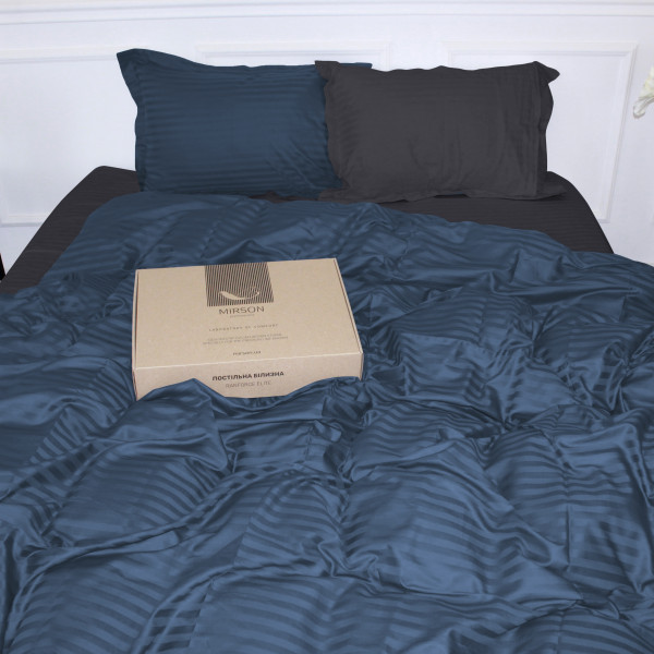 Фото - Комплект постільної білизни MirSon Satin Stripe 30-0020 +30-0012 Ennayard 220х240 см King Size (2200005266083)