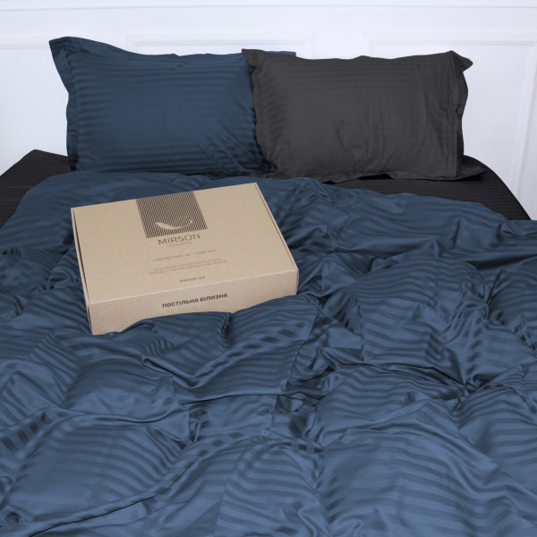 Фото - Комплект постільної білизни MirSon Satin Stripe 30-0020 +30-0012 Ennayard 220х240 см King Size (2200005266083)