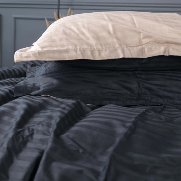 Фото - Комплект постільної білизни MirSon Satin Stripe 30-0021 +30-0004 Sleimy 143х210 см (2200005266267)