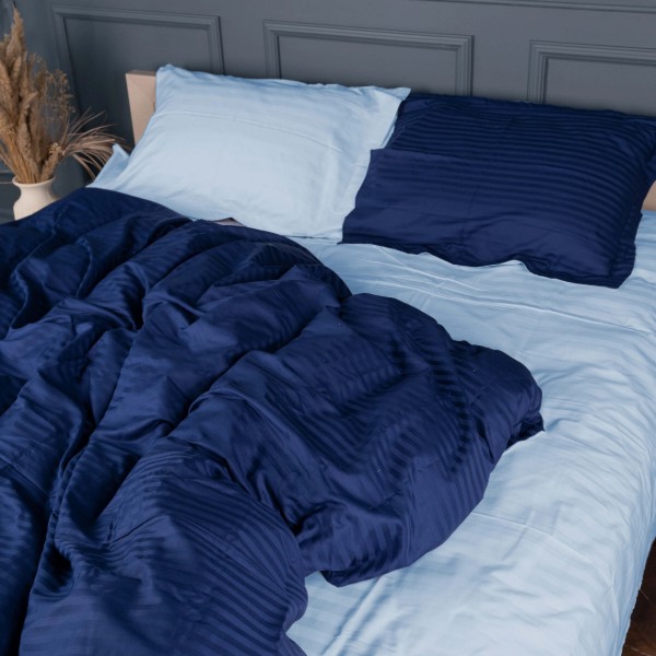 Фото - Комплект постільної білизни MirSon Satin Stripe 30-0021 +30-0015 Edaliz 175х210 см (2200005266694)