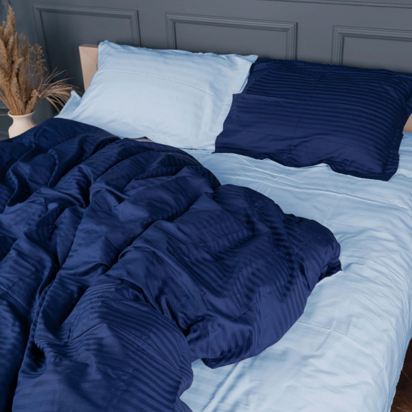 Фото - Комплект постельного белья MirSon Satin Stripe 30-0021 +30-0015 Edaliz 200х220 см (2200005266700)