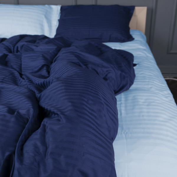 Фото - Комплект постільної білизни MirSon Satin Stripe 30-0021 +30-0015 Edaliz 220х240 см King Size (2200005266687)