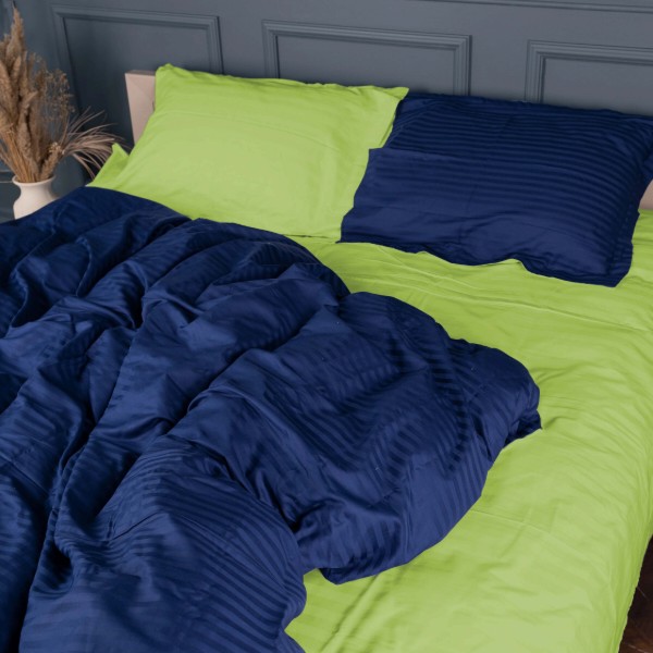 Фото - Комплект постільної білизни MirSon Satin Stripe 30-0021 +30-0016 Ballat 143х210 см (2200005266861)
