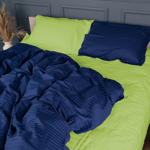 Фото - Комплект постільної білизни MirSon Satin Stripe 30-0021 +30-0016 Ballat 220х240 см King Size (2200005266885)
