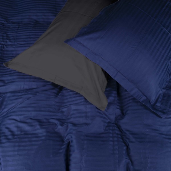 Фото - Комплект постільної білизни MirSon Satin Stripe 30-0021 +30-0017 Serikan 175х210 см (2200005267097)