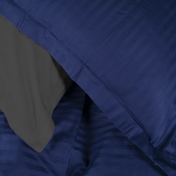 Фото - Комплект постільної білизни MirSon Satin Stripe 30-0021 +30-0017 Serikan 220х240 см King Size (2200005267080)