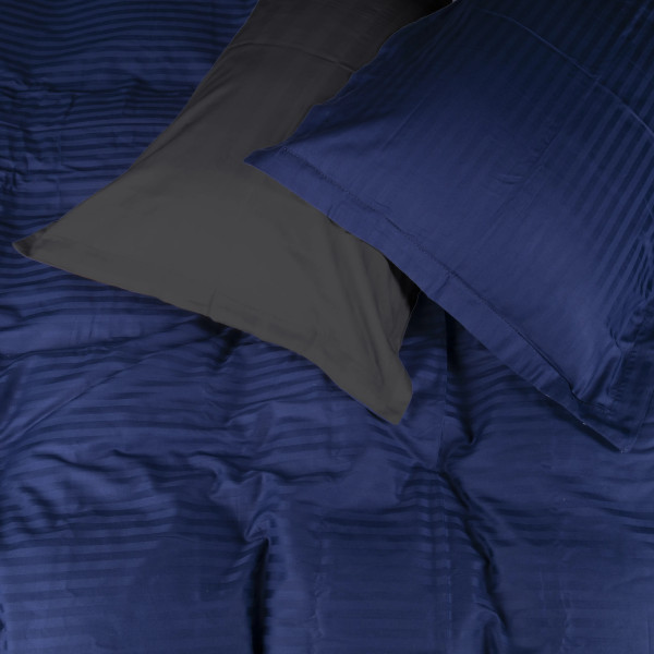 Фото - Комплект постільної білизни MirSon Satin Stripe 30-0021 +30-0017 Serikan 220х240 см King Size (2200005267080)