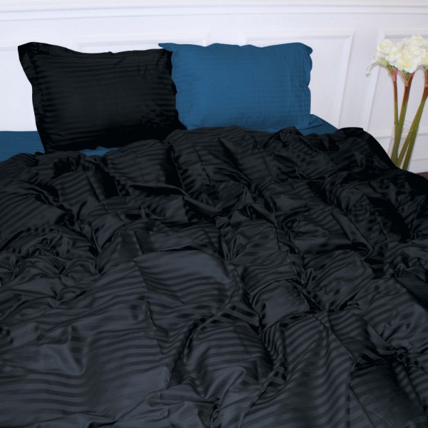 Фото - Комплект постільної білизни MirSon Satin Stripe 30-0021 +30-0019 Minhvan 175х210 см (2200005267295)