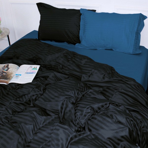 Фото - Комплект постільної білизни MirSon Satin Stripe 30-0021 +30-0019 Minhvan 175х210 см (2200005267295)