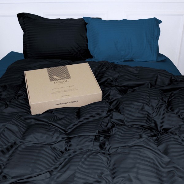 Фото - Комплект постільної білизни MirSon Satin Stripe 30-0021 +30-0019 Minhvan 175х210 см (2200005267295)