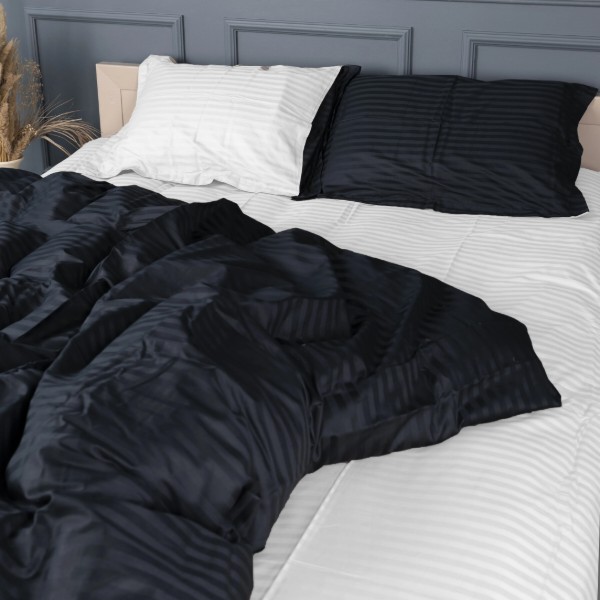 Фото - Комплект постельного белья MirSon Satin Stripe 30-0021 +30-0001 Atanelly 220х240 см King Size (2200005267486)